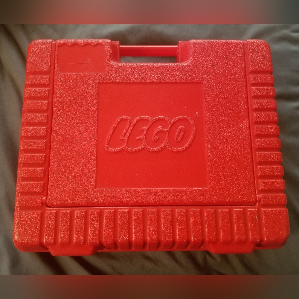 Vintage LEGO 1985 Red Plastic Storage Carrying Case 15x12x4" Briefcase Snap Lid